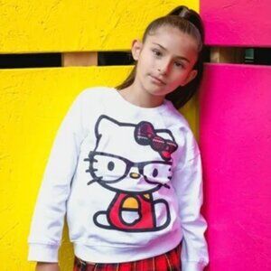 Hello Kitty Sanrio sweater White Top Long Sleeve Sweatshirt Girl’s‎ Size 14-16